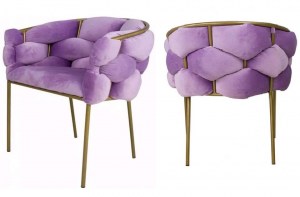 Дизайнерское   кресло мякгое с латунью(MK-6963-VL -1)– купить в интернет-магазине ЦЕНТР мебели РИМ